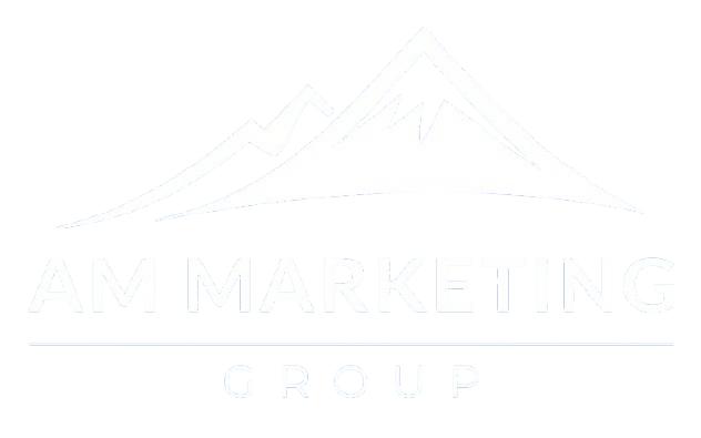 AM Marketing Group logo featuring stylized mountains, representing digital marketing solutions for local businesses.